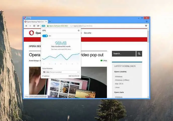 تنظیمات VPN اپرا
